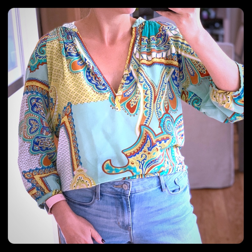 100% Silk Paisley Blouse